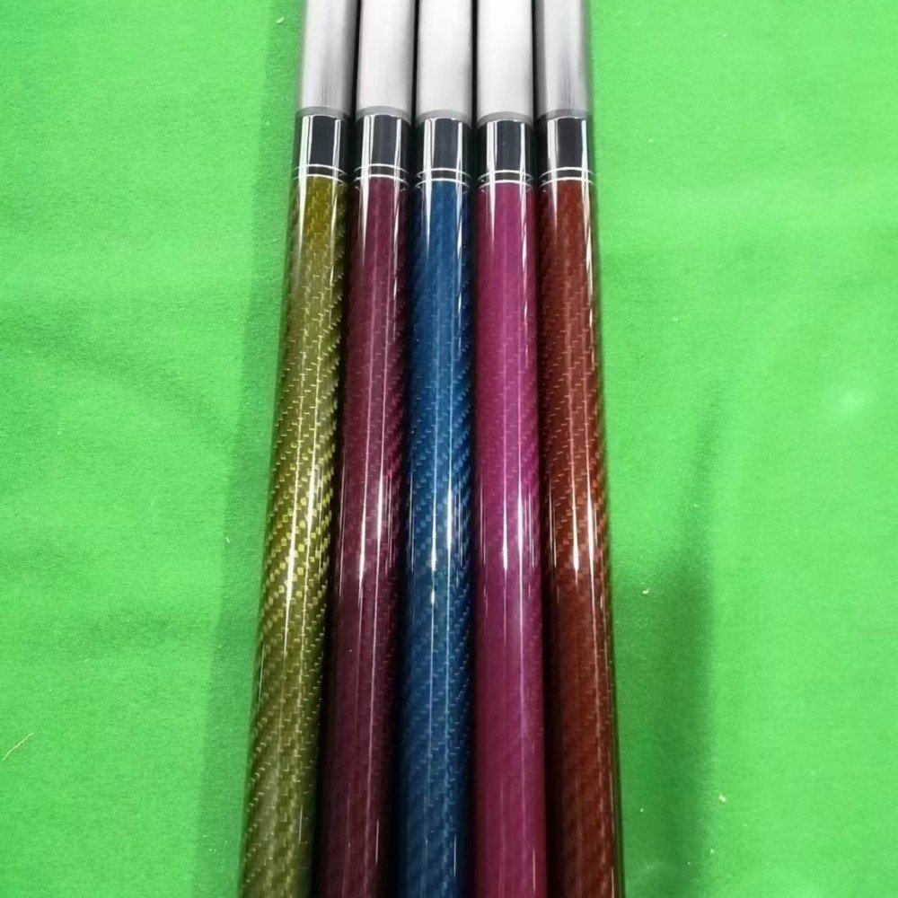 Customize Clear Colorful 3K Carbon Fiber Glossy/Matte Billiard Pool Cue 11.8mm 12.4mm 12.9mm 13mm 13.9mm Weight Adjustable